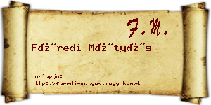 Füredi Mátyás névjegykártya