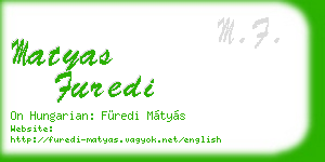 matyas furedi business card